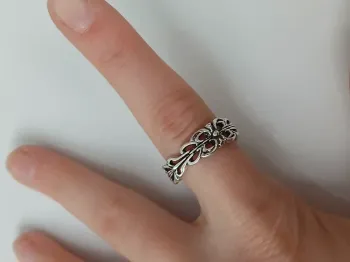 Bague argentée tendance en acier inoxydable