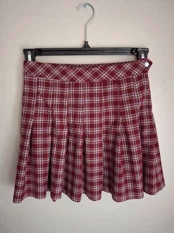 Jupe plissée H&M bordeaux et blanche 36