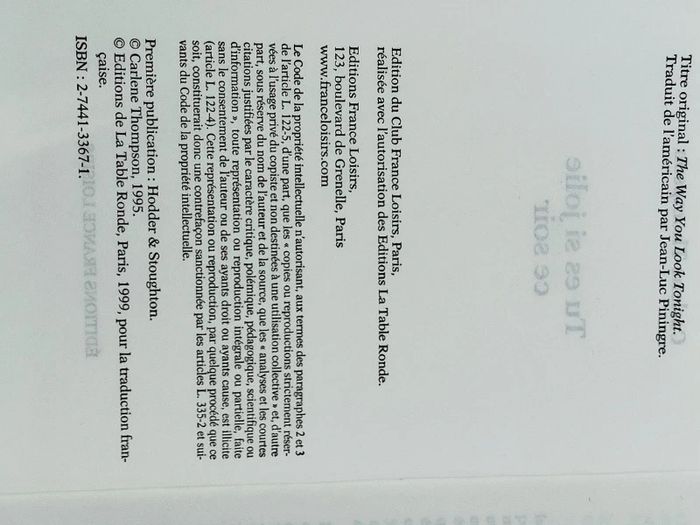 Roman Tu es si jolie ce soir de Carlene Thompson  7601379309 - photo numéro 5