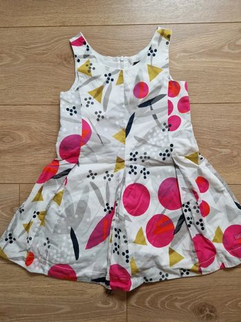 Robe sans manches été fille Catimini gris vert rose 122 cm