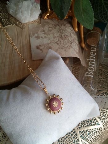 Collier pierre de rhodonite