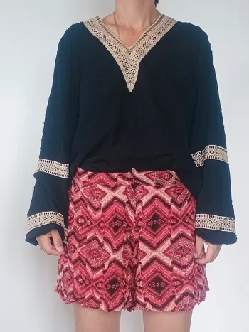 Chemise noire et liseret Shein XL