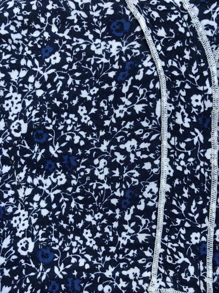 Blouse bleue fleurie en viscose camaïeu - photo numéro 4