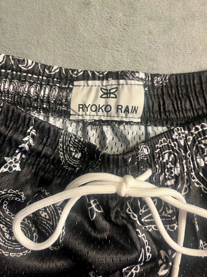 Short en mesh motif bandana noir et blanc Ryoko Rain California Style – Taille L - photo numéro 3