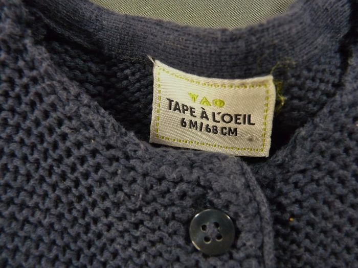 Gilet cardigan tricot bleu marine TAPE À L'OEIL 6 mois 68 cm fille - photo numéro 2