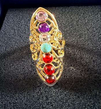 Bague large multicolores 