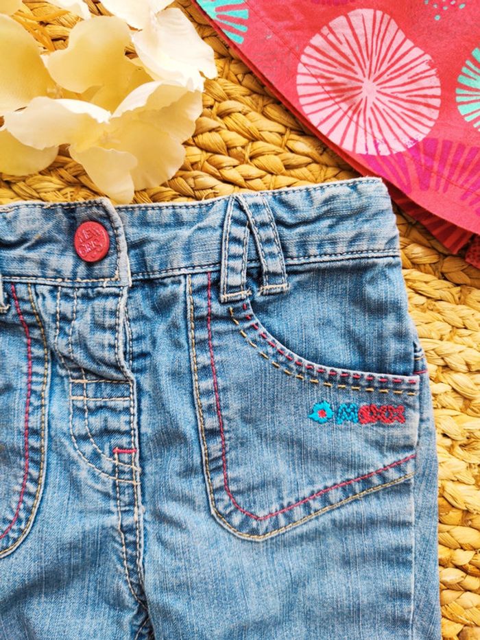 Ensemble printemps/été blouse manche courte et pantacourt en jean 18 mois - photo numéro 4