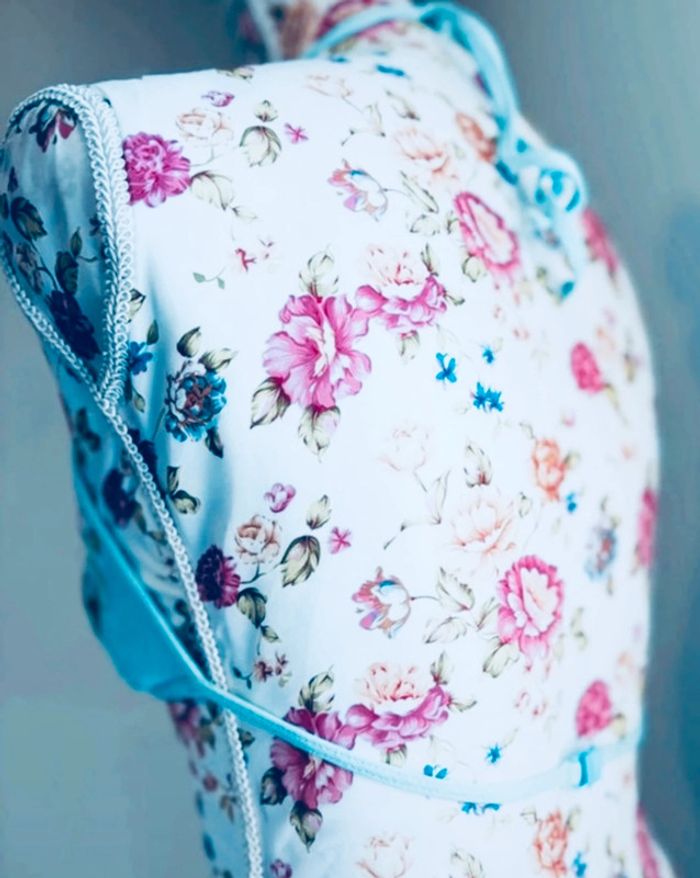 👙 Haut de maillot de bain triangle – Turquoise fleuri 🌸 - photo numéro 3