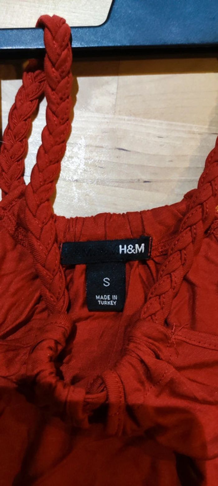 Débardeur à col licou style tresse rouge H&M