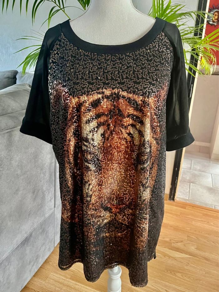 Superbe t shirt tunique sequins xl simplelife Brésil