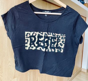 T-shirt crop top leopard