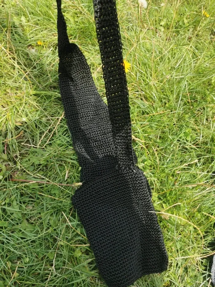 Sac bandoulières crochet noir - photo numéro 4