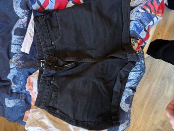 Short en jeans noir 