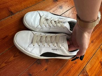 Chaussure puma blanche avec noeud derriere t 39