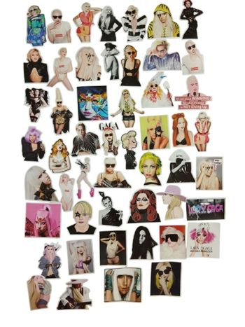 Set 52 stickers autocollants Lady Gaga