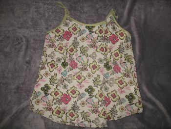 DÉBARDEUR BEIGE A FLEURS "MISS CAPTAIN" - TAILLE 40 - n°02