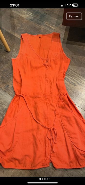 Robe orange sans manche
