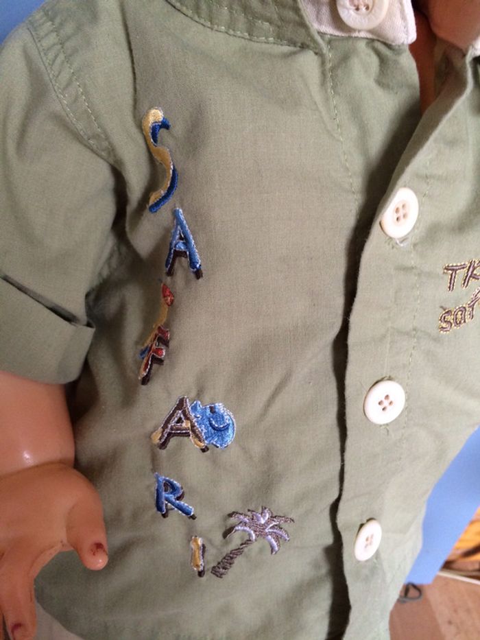 Ensemble bermuda +chemise+casquette - photo numéro 2