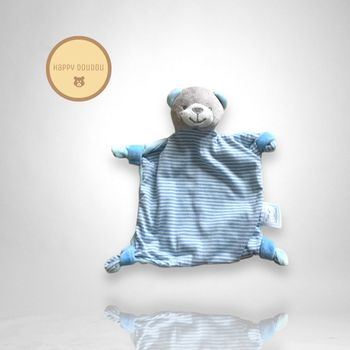 Doudou plat Ours bleu Mes petits cailloux DP401