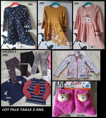 LOT de vêtements filles Taille 3 ans