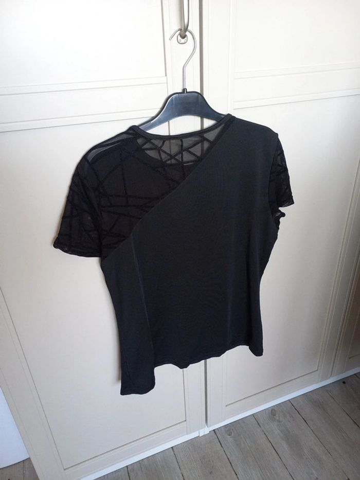 Tee-shirt manches courtes noir femme - photo numéro 5