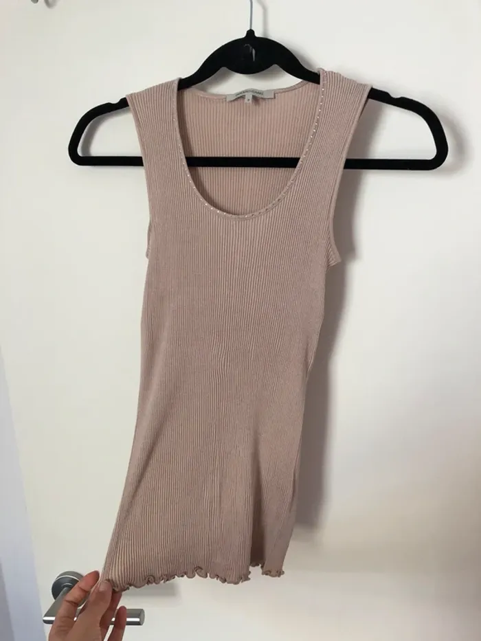 Débardeur taupe à strass Gérard Darel taille 2 - photo numéro 3