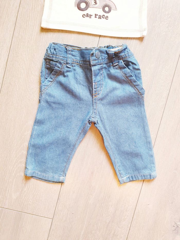 Ensemble maillot + jeans souple. Garçon 3 mois. Marque Devil child - photo numéro 3