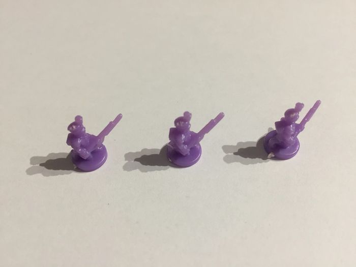 Figurine infanterie x3 violet pièce détachée jeu de société Risk la conquête du monde Parker #A54