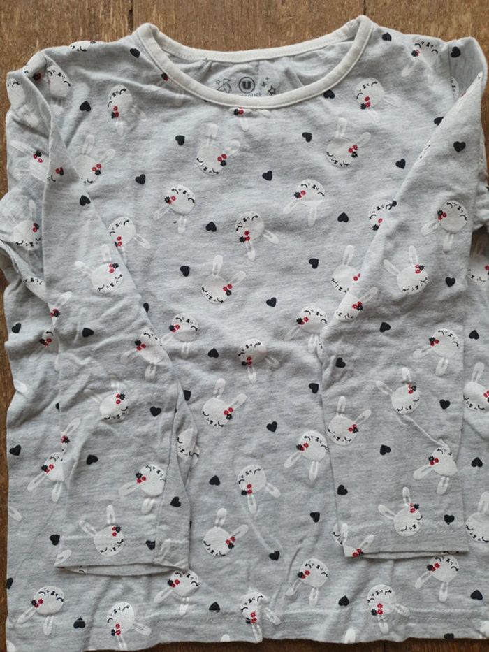 Pyjama demi saison avec motifs petits lapins - photo numéro 2