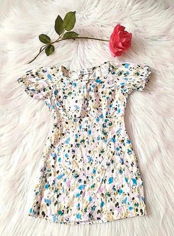 🌺 Robe été chemisier en viscose 2-3 ans imprimé fleurs Tex baby