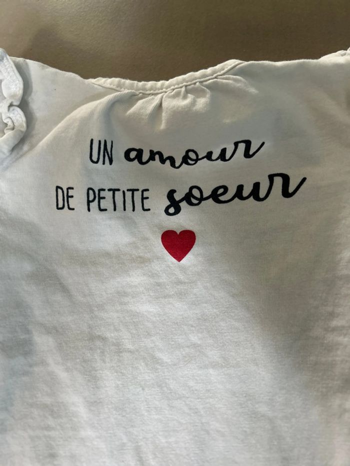 T shirt manche longue petite soeur 6 mois - photo numéro 2