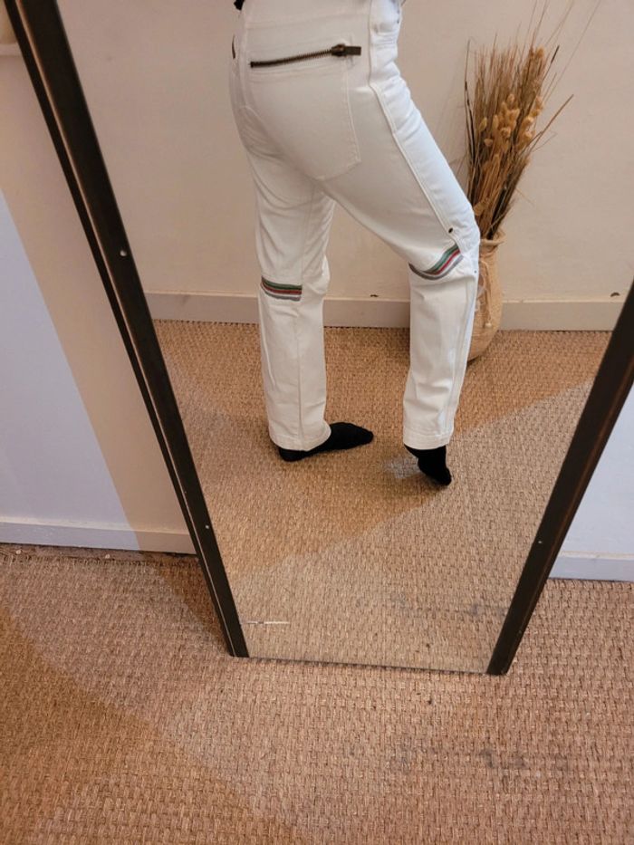 Pantalon blanc jambes larges RG512, taille S - photo numéro 2