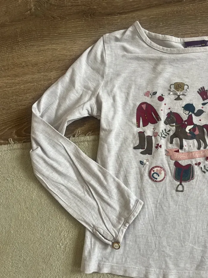 Jolie tee-shirt manche longue Sergent Major 7ans 🐴 - photo numéro 2