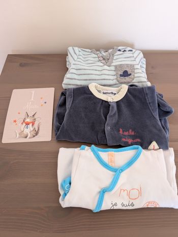 Lot de 3 pyjamas 1 mois 