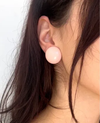 Boucles d’oreilles vintage fantaisie rose pastel années 80 à clip 🌸