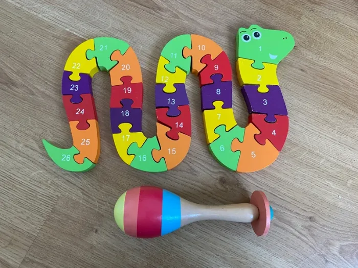 Puzzle bois alphabet et numéro serpent
