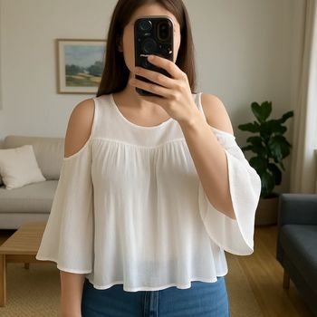 Top épaules dénudées crème – Forever 21 – Taille S