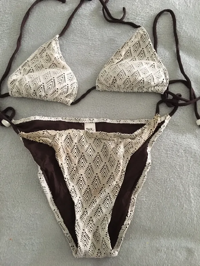Bikini crème dentelé taille M