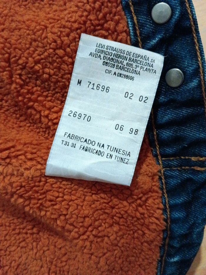Veste en jean vintage Levi's fourrée sherpa orange - photo numéro 11