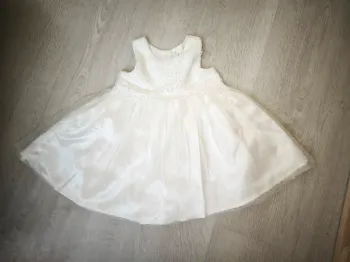 Robe blanche cérémonie baptême mariage fête