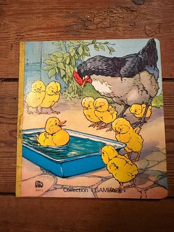 Livre album imagier animaux ancien vintage Lito Paris collection gambade poussins ferme
