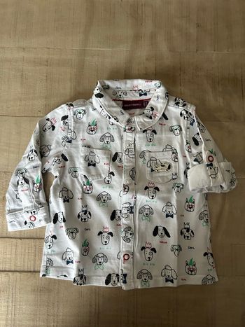 Chemise souple blanche chiens 