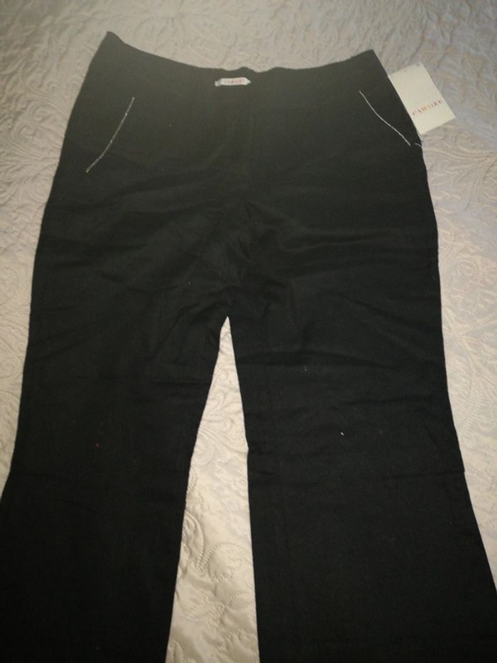 Pantalon style lin noir neuf