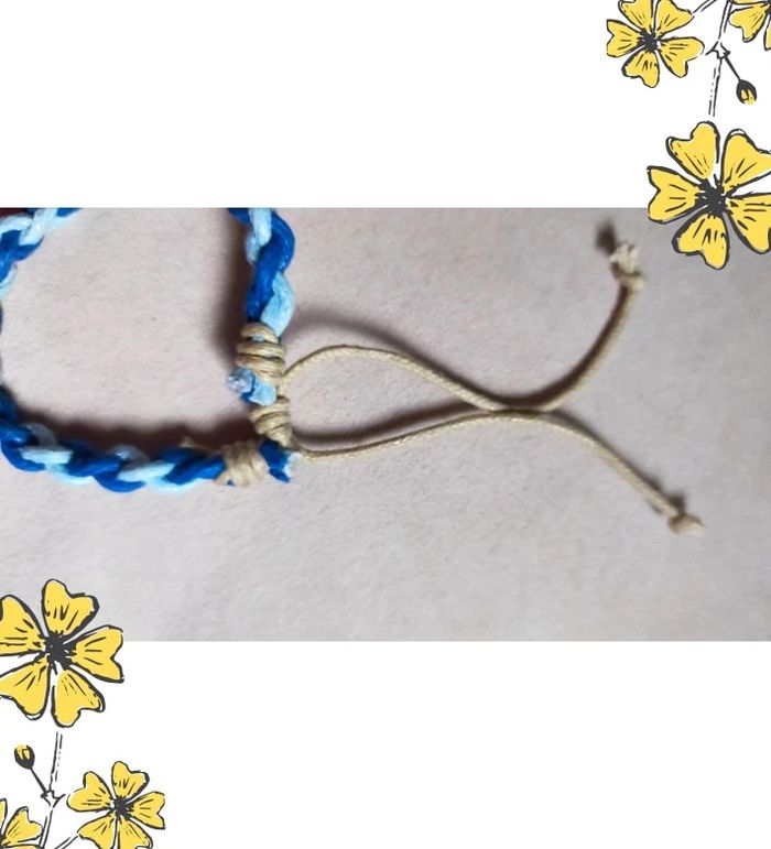 Bracelet tressé bleu – style bohème - photo numéro 2