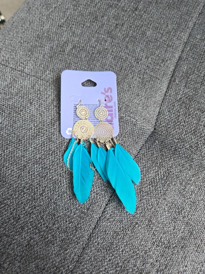 Boucle d oreille plume