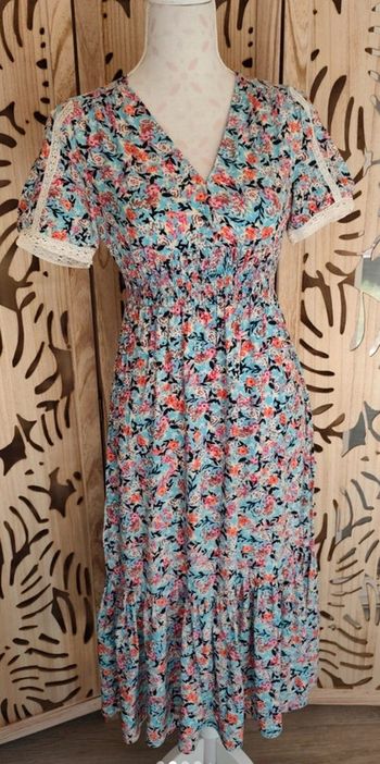 Robe mi longue imprimée fleurie