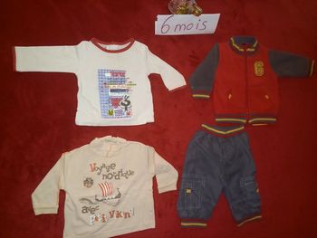 Lot Hiver 6 mois garçon rouge / gris type usa Fac américaine