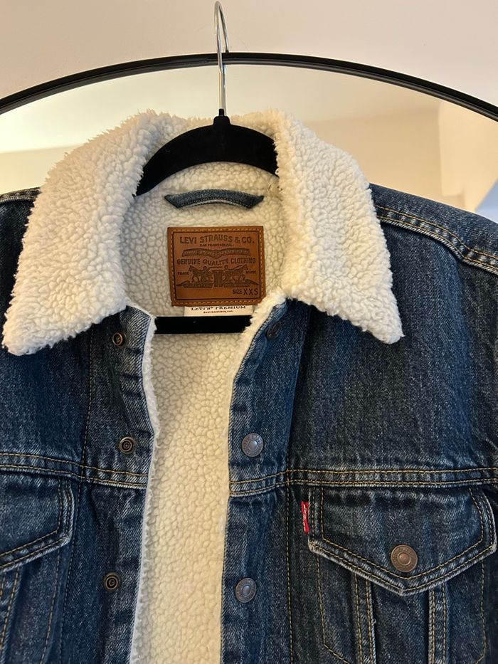 Veste en jean et laine Levi's taille XXS - photo numéro 3