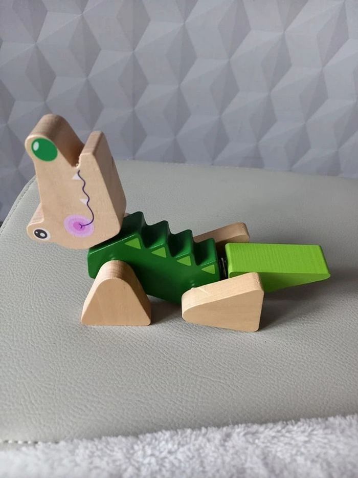 Crocodile en bois a clipser - photo numéro 2