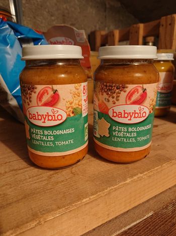 Pot Babybio Pâtes bolognaises végétales (lentilles, tomates) 8 mois x 2